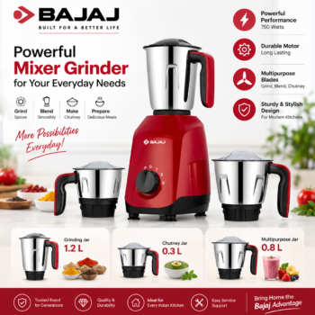 BAJAJ EleganceMax 500W Mixer Grinder